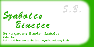 szabolcs bineter business card